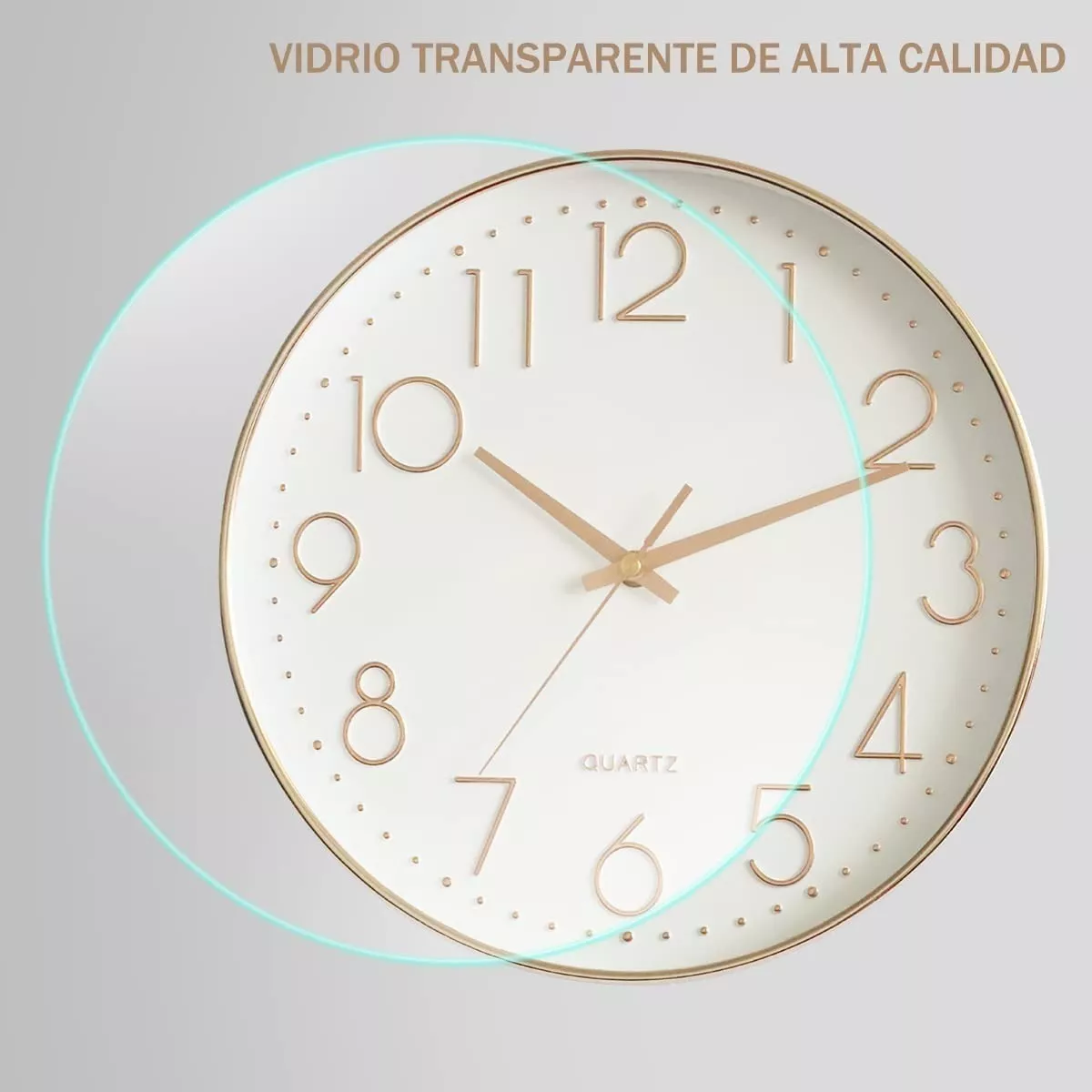 Foto 2 | Reloj de Pared QUARTZ Blanco Silencioso Moderno y Grande de Cuarzo