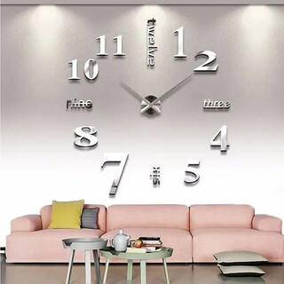 Foto 5 | Reloj de Pared HappyWare Plateado Números Gigantes 3D DIY