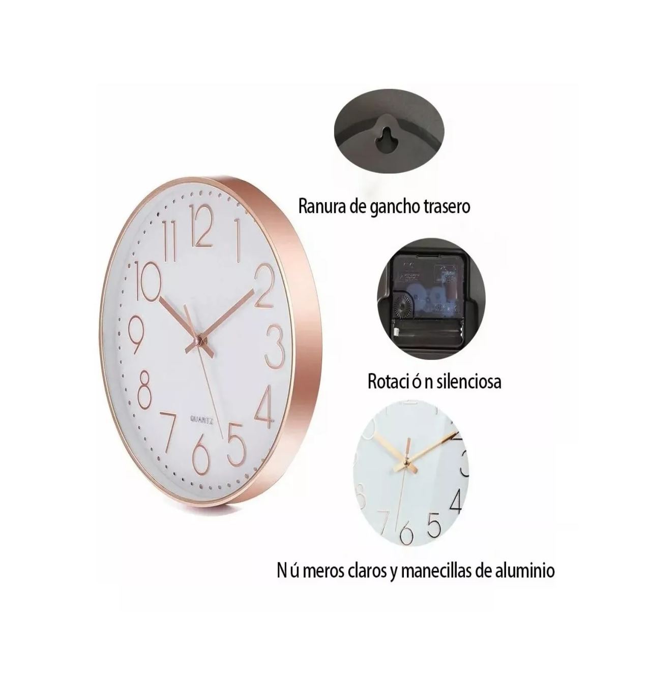 Foto 4 pulgar | Reloj de Pared Belug Blanco