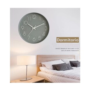 Foto 3 | Reloj de Pared Cuarzo Silencioso Gris