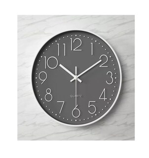 Foto 4 | Reloj de Pared Cuarzo Silencioso Gris