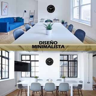 Foto 3 | Reloj De Pared Minimalista Moderno Negro Grande Decorativo