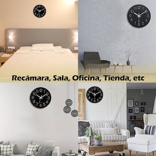 Foto 4 | Reloj De Pared Minimalista Moderno Negro Grande Decorativo