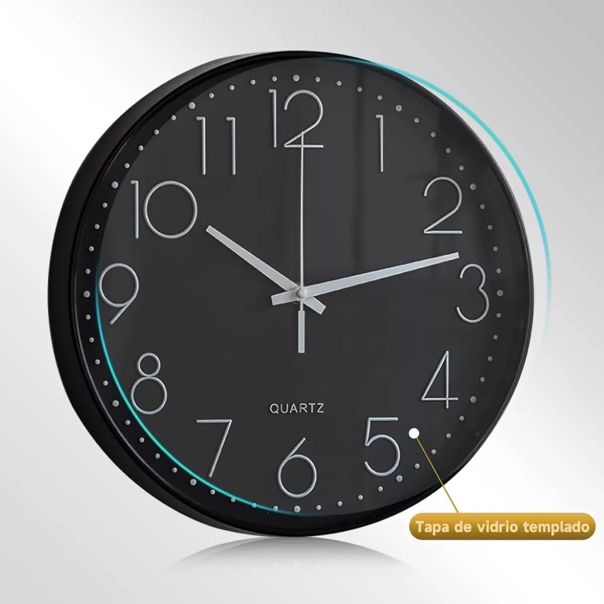 Foto 6 pulgar | Reloj De Pared Minimalista Moderno Negro Grande Decorativo