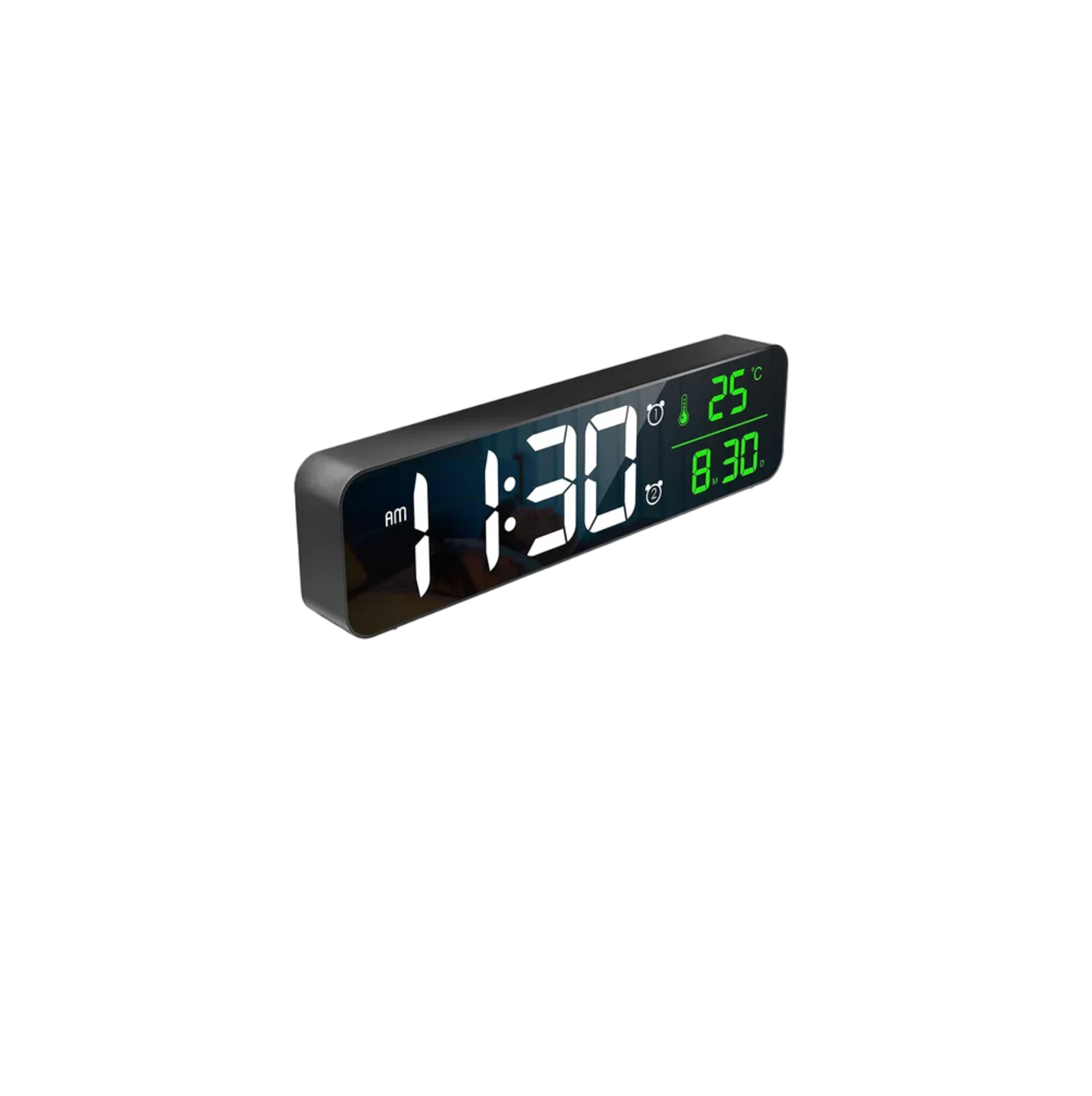 Reloj De Pared Digital Led Con Termómetro Alarmas Y Fecha, Negro