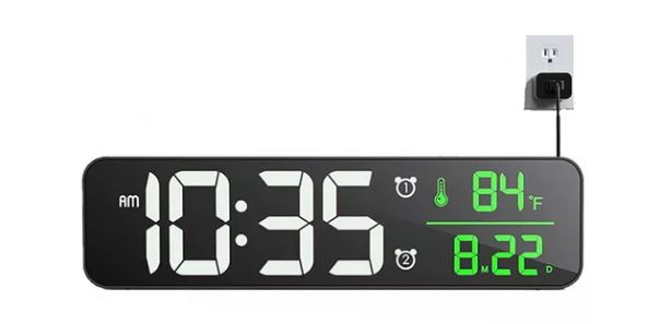 Foto 2 pulgar | Reloj De Pared Digital Led Con Temperatura + Calendario