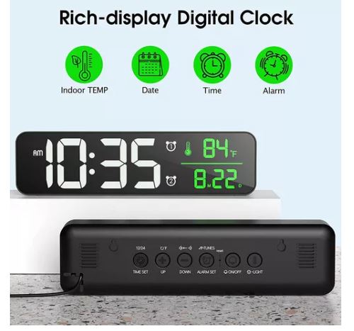 Foto 3 pulgar | Reloj De Pared Digital Led Con Temperatura + Calendario