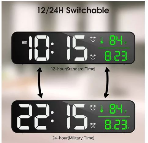 Foto 4 pulgar | Reloj De Pared Digital Led Con Temperatura + Calendario