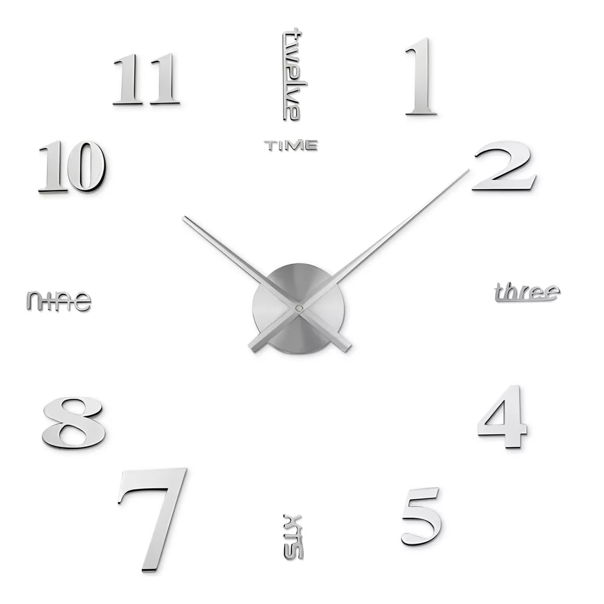 Reloj de Pared 3D Moderno Grande Eo Safe Imports Esi-12974 Plata $539