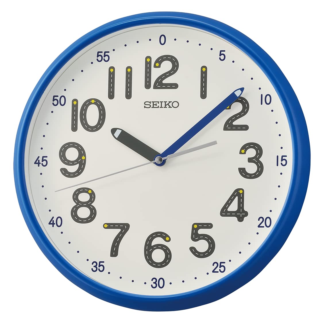 Reloj de Pared Seiko Shuyona 30 Cm Azul con Movimiento de Cuarzo para Niños- Venta Internacional