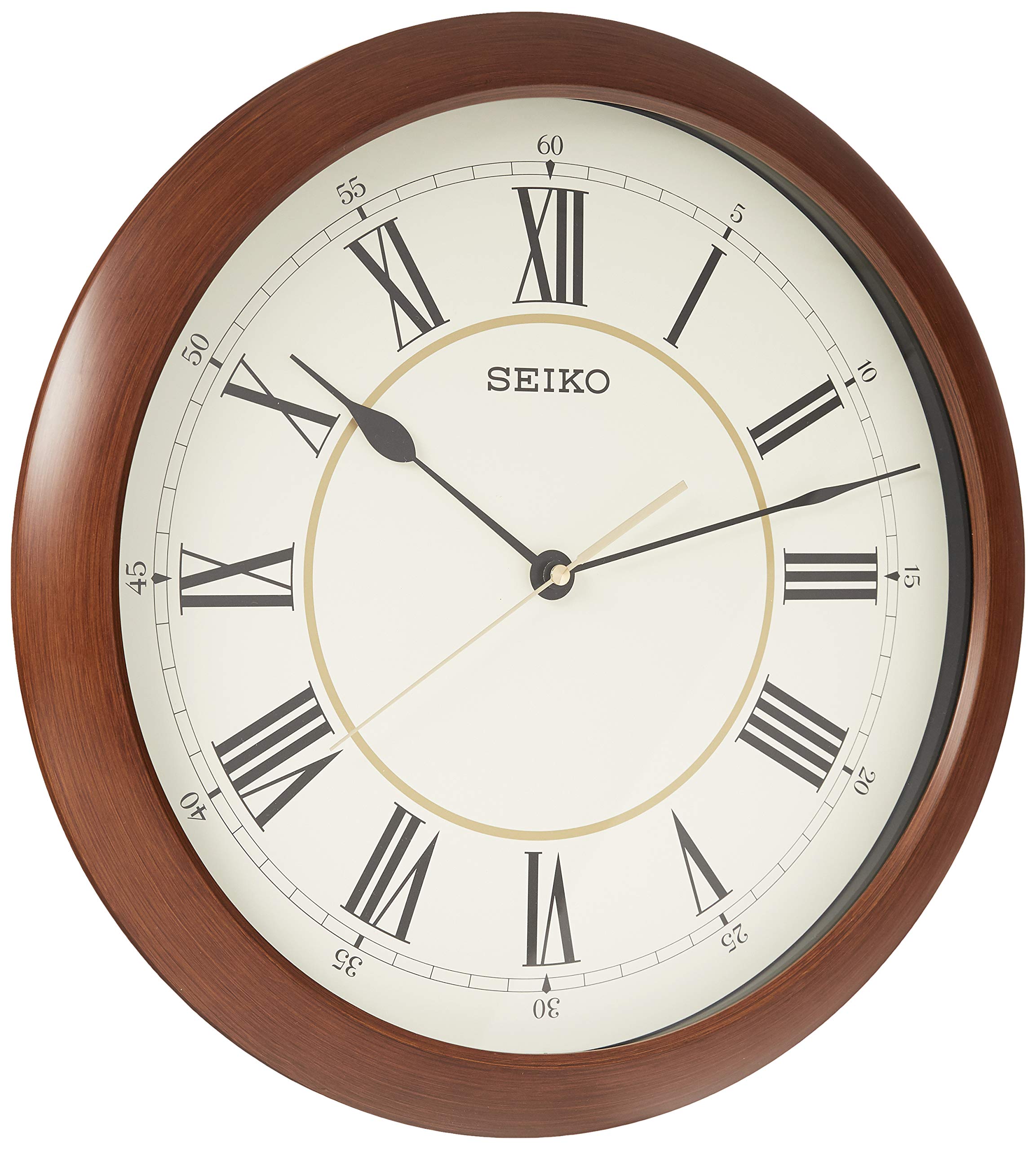 Foto 2 pulgar | Reloj de Pared Seiko con Números Romanos Acabado en Madera 40 Cm - Venta Internacional