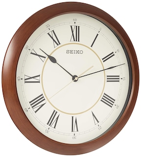 Foto 1 | Reloj de Pared Seiko con Números Romanos Acabado en Madera 40 Cm - Venta Internacional