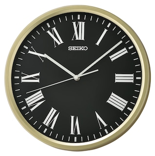 Foto 1 | Reloj de Pared Seiko Sano Dorado Metalizado 30 cm Números Romanos - Venta Internacional