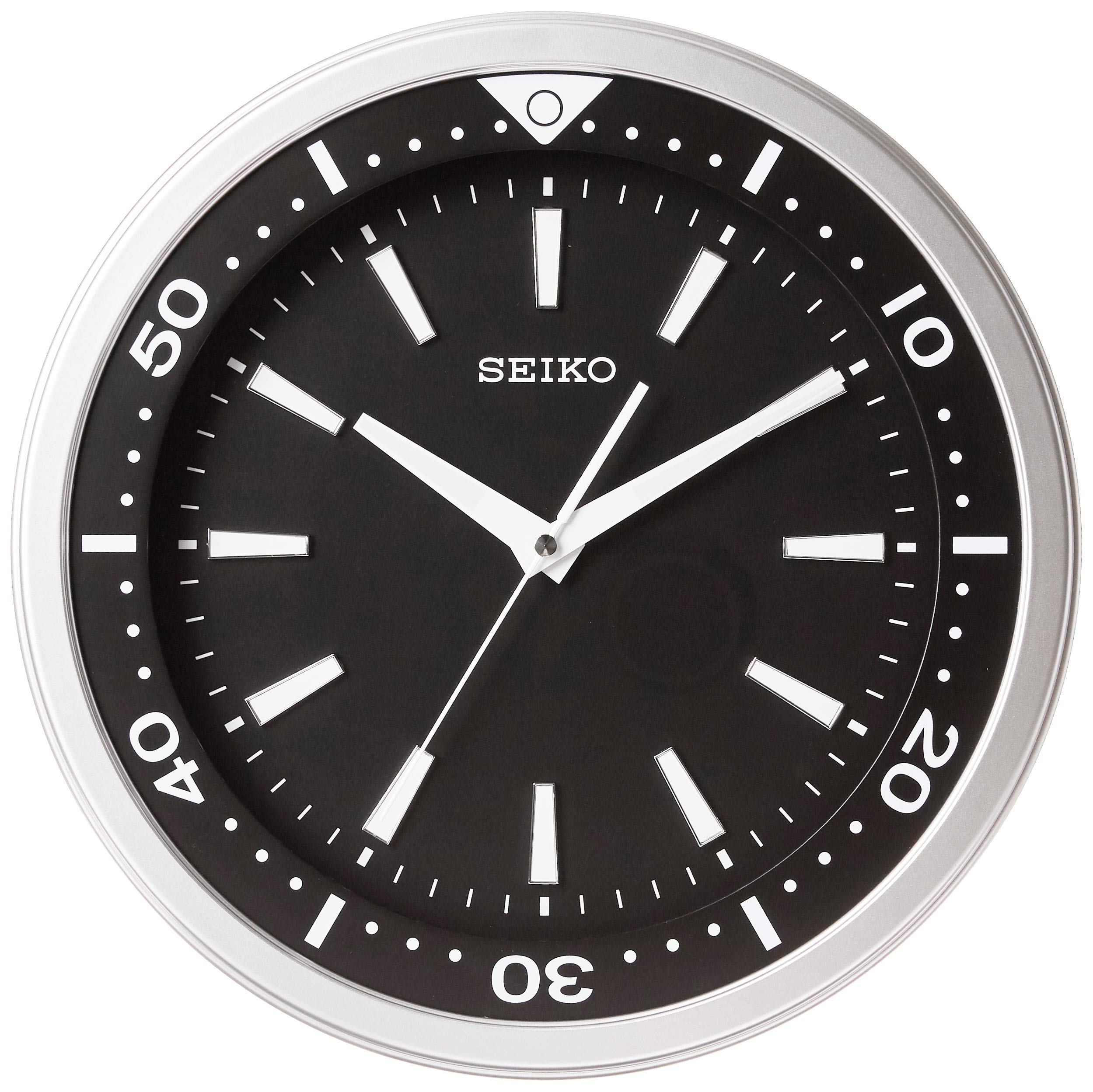 Foto 3 pulgar | Reloj de Pared Seiko Negro y Plateado con Esfera de 35 cm Diseño Quiet Sweep - Venta Internacional