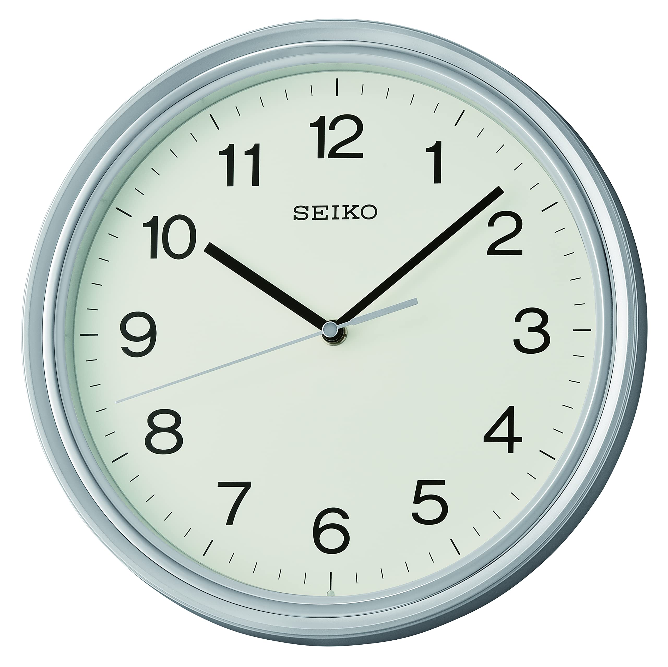 Reloj De Pared Seiko Oita Plateado Metalizado De 28 Cm Con Movimiento De Cuarzo - Venta Internacional