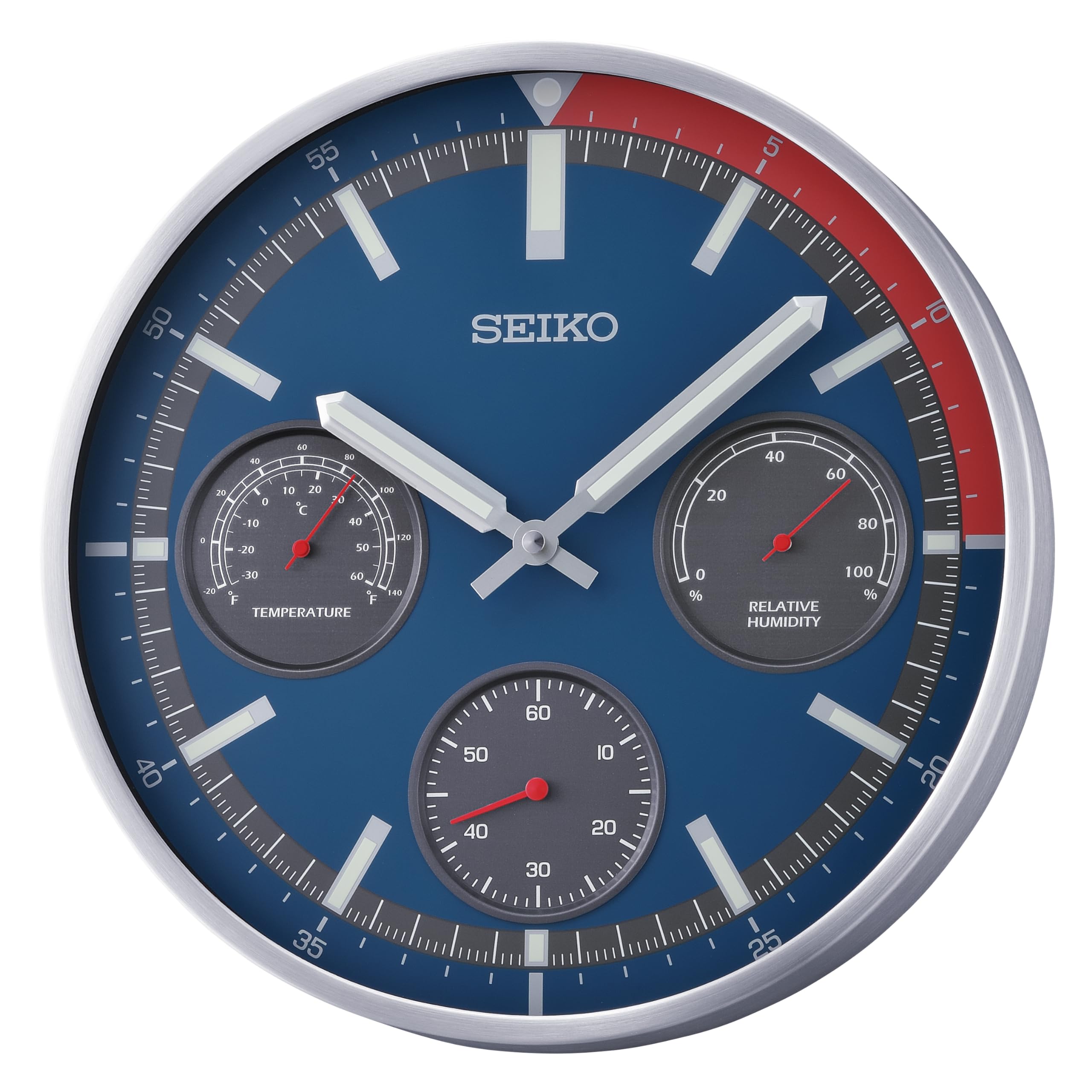 Foto 2 pulgar | Reloj de Pared Seiko Shelby II No Hace Tictac Azul 33 cm - Venta Internacional