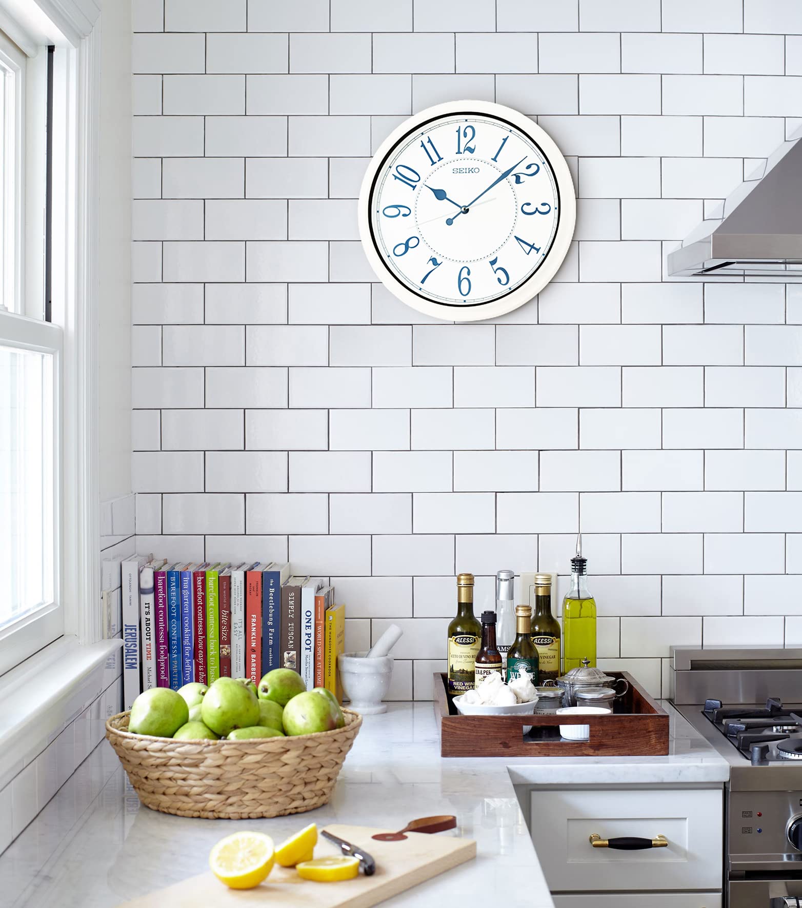 Foto 4 pulgar | Reloj de Pared Seiko Cottage Blanco Rústico con Temática Playera de 40 cm