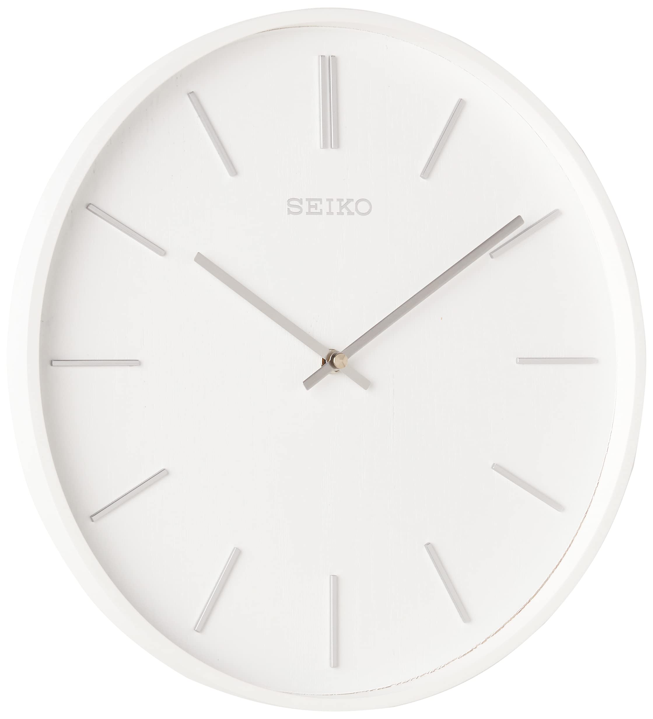 Foto 2 pulgar | Reloj de Pared Seiko Pax en Roble Blanco con Números 3D Plateados - Venta Internacional