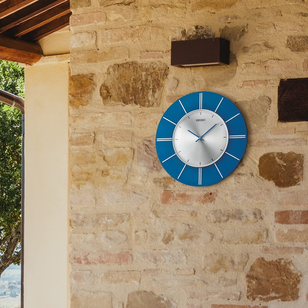 Foto 4 pulgar | Reloj De Pared Seiko Sara Con Caja De Madera Azul Y Esfera De Aluminio - Venta Internacional.