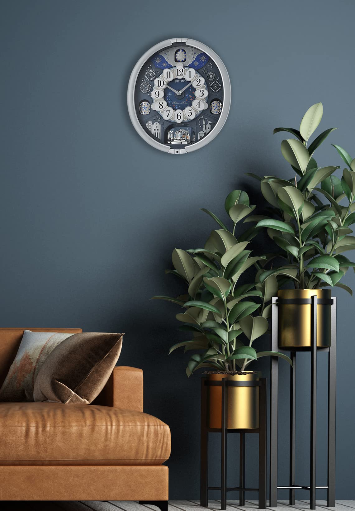 Foto 7 | Reloj De Pared Seiko Melodies In Motion Glittering Starry Night - Venta Internacional.