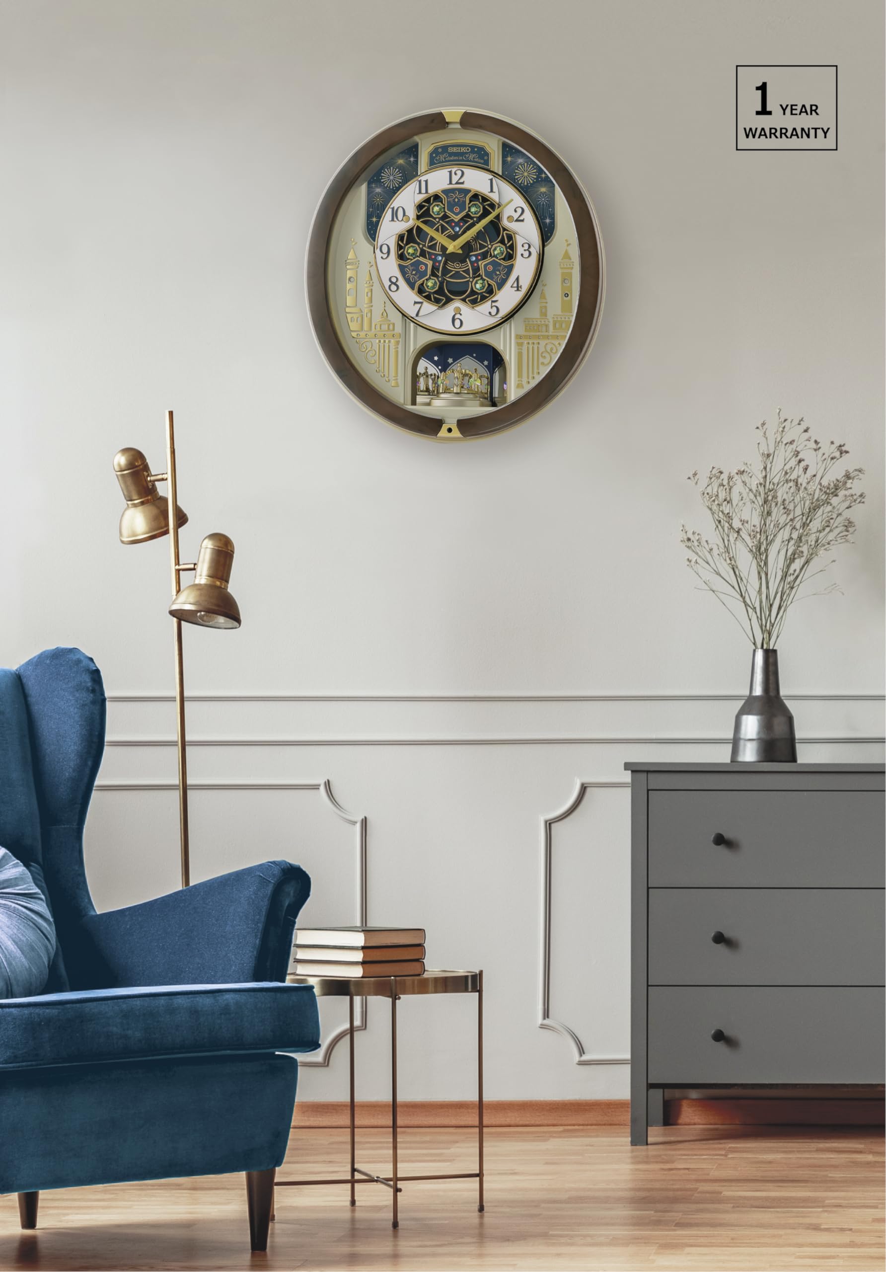 Foto 4 pulgar | Reloj De Pared Seiko Melodies In Motion Musical Festival - Venta Internacional.