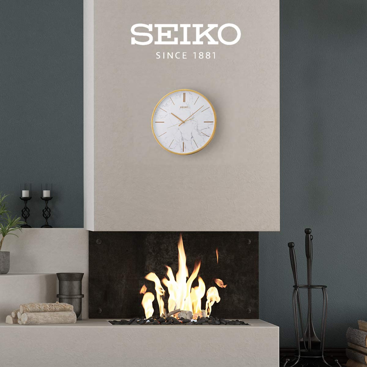 Foto 7 pulgar | Reloj de Pared Seiko Efecto Mármol Blanco 16 cm - Venta Internacional