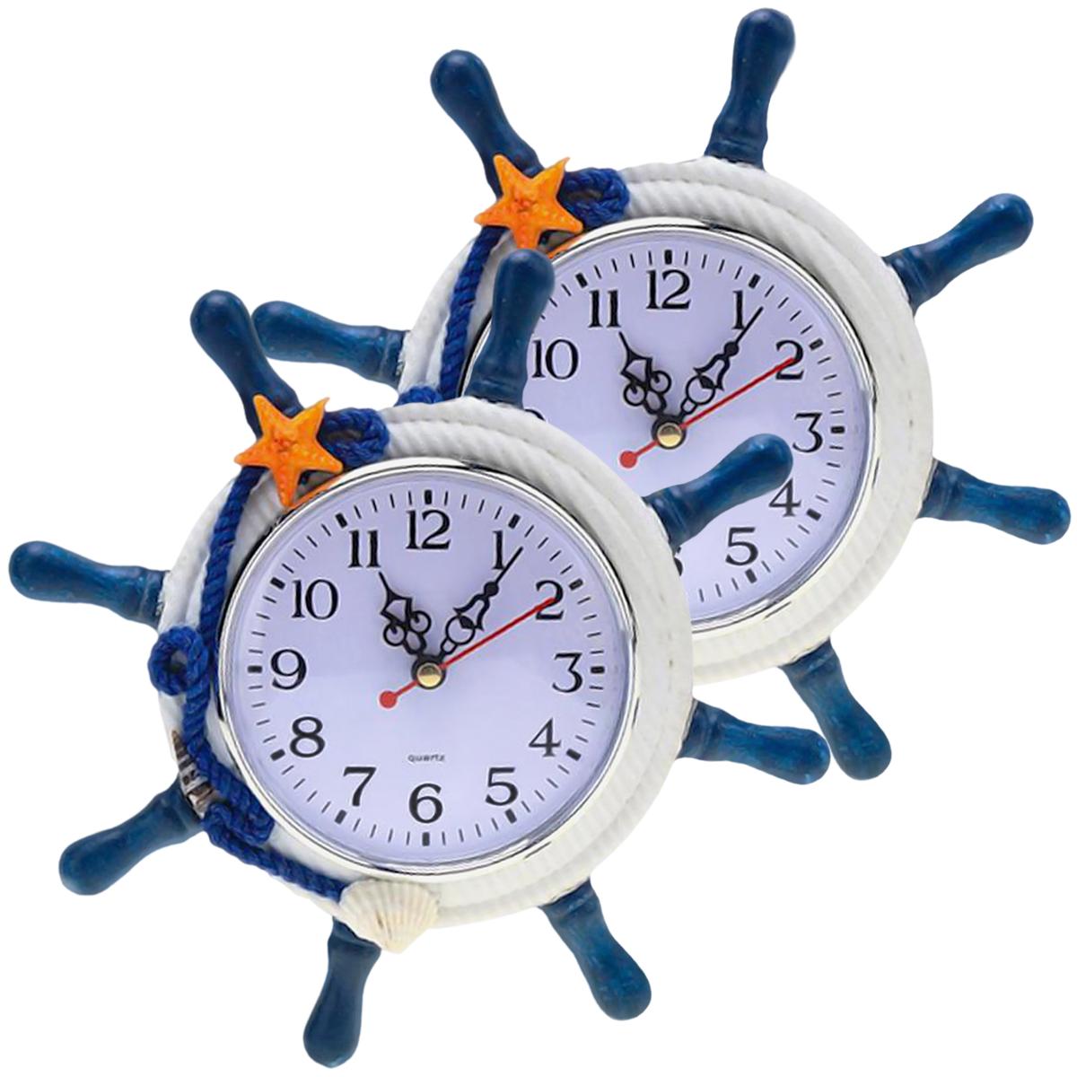 Reloj De Pared Silecioso Ventdepot Mxwal-002 2 Piezas Blanco/azul