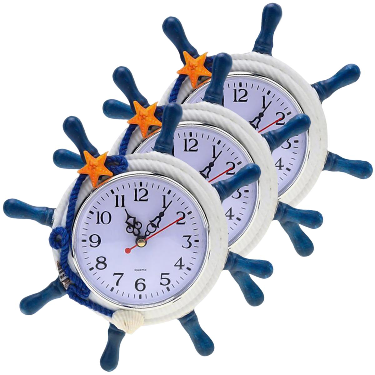 Reloj De Pared Decorativos Ventdepot Mxwal-003 3 Pzas Blanco/azul