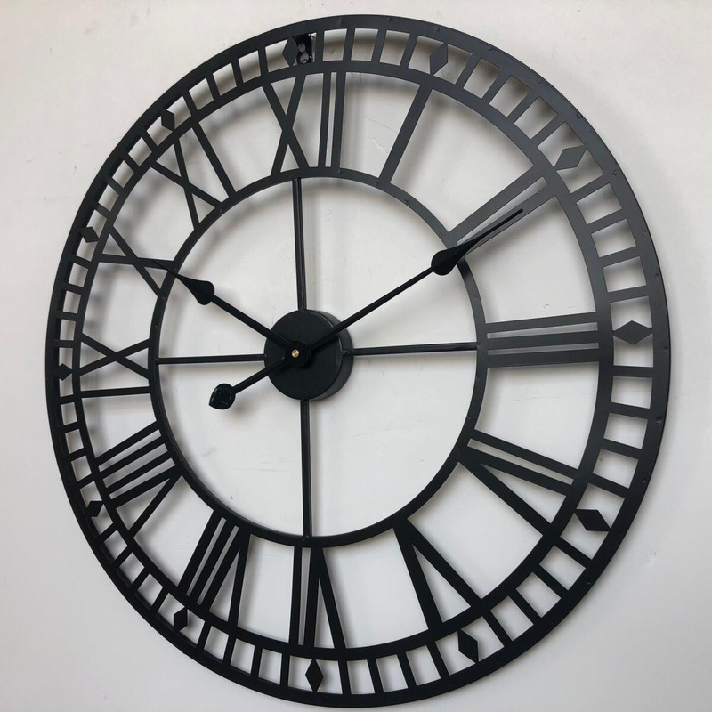 Foto 3 pulgar | Reloj De Pared Romano De Hierro Negro De Estilo Europeo De 60 Cm - Venta Internacional.