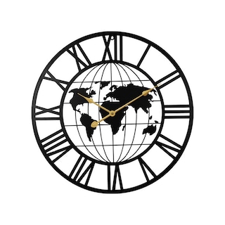 Foto 1 | Reloj De Pared Creative Map De Hierro Forjado, 60 Cm, Doble Cara - Venta Internacional.