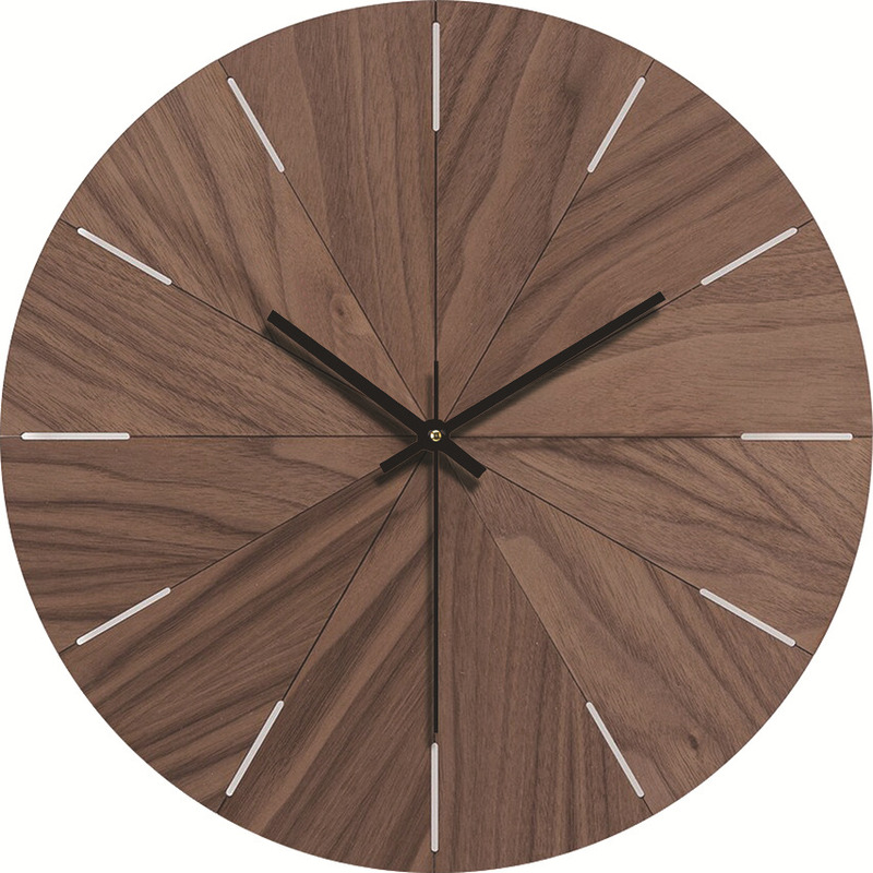 Foto 2 pulgar | Reloj De Pared Simple Y Silencioso De Madera De 30 Cm De Diámetro - Venta Internacional.