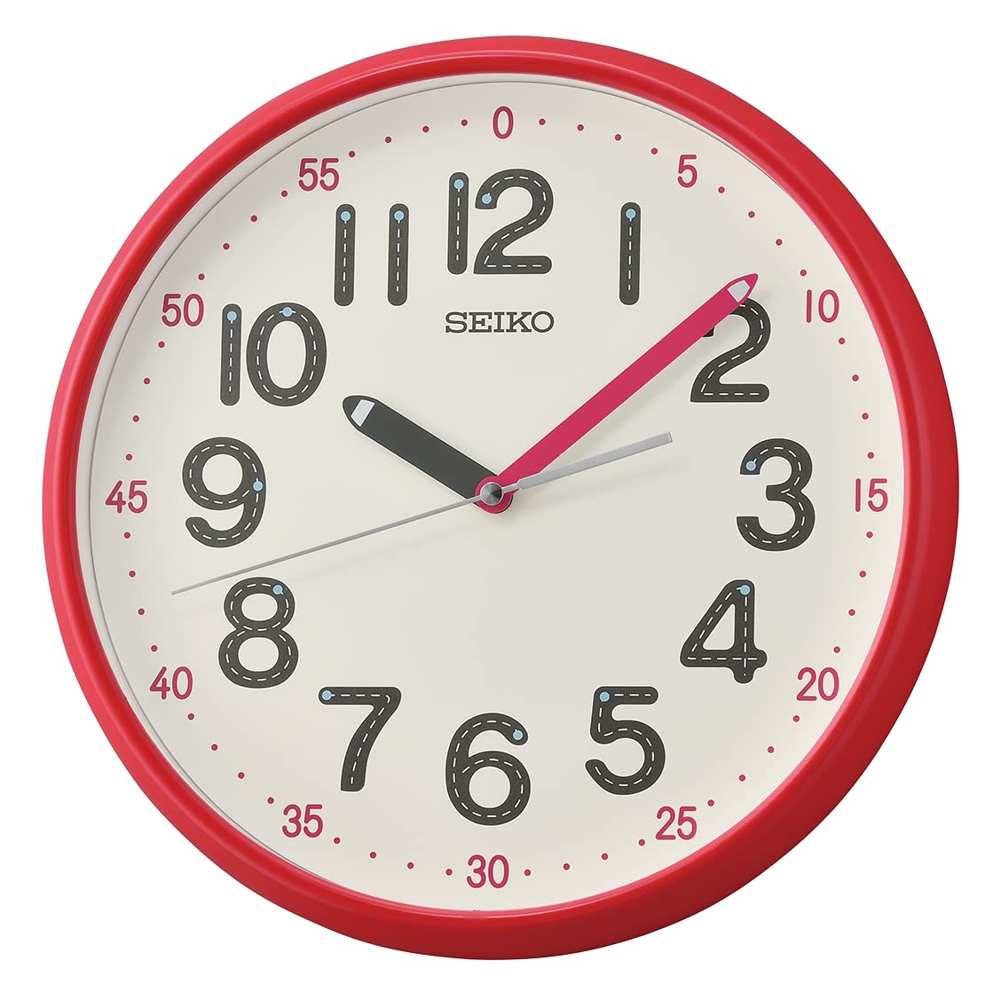 Foto 2 pulgar | Reloj De Pared Seiko Shuyona 30 Cm Rojo Para Niños Con Quiet Sweep - Venta Internacional.