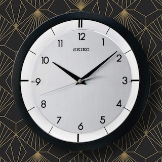 Foto 2 | Reloj De Pared Seiko St James De Metal Cepillado, 28 Cm, Negro - Venta Internacional.