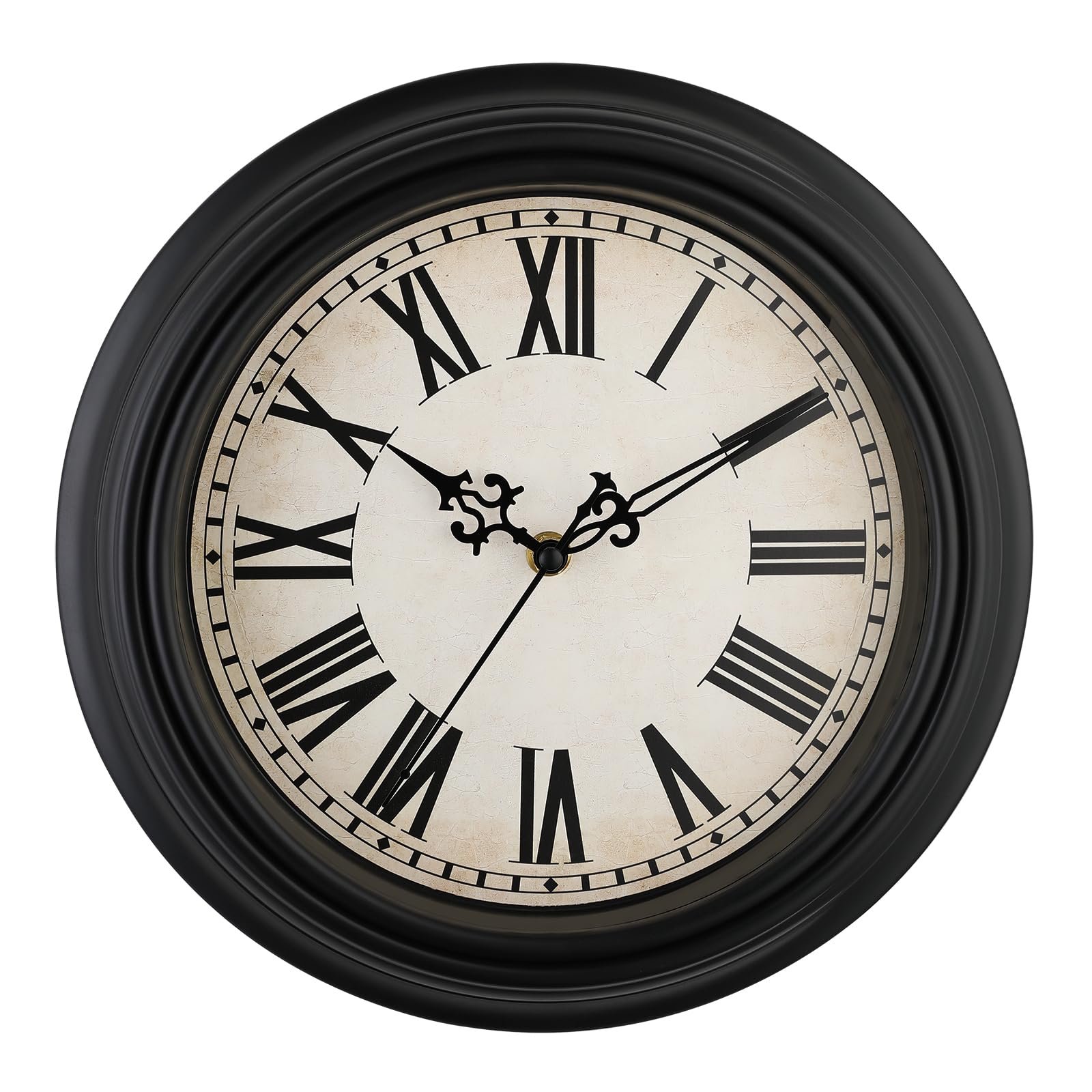 Reloj De Pared Plumeet Extra Grande, Retro, 40 Cm, Negro - Venta Internacional.