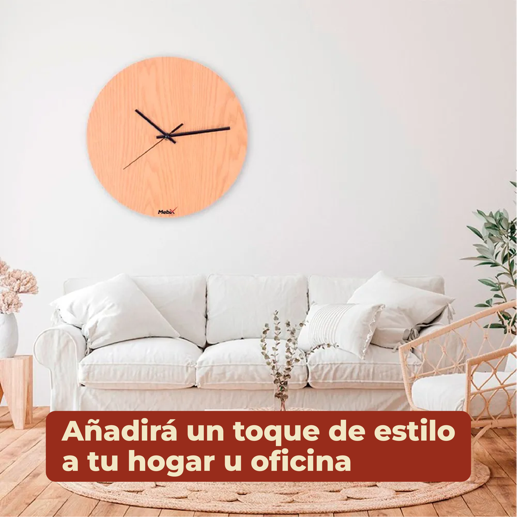 Foto 5 pulgar | Reloj De Pared Vintage Silencioso Café