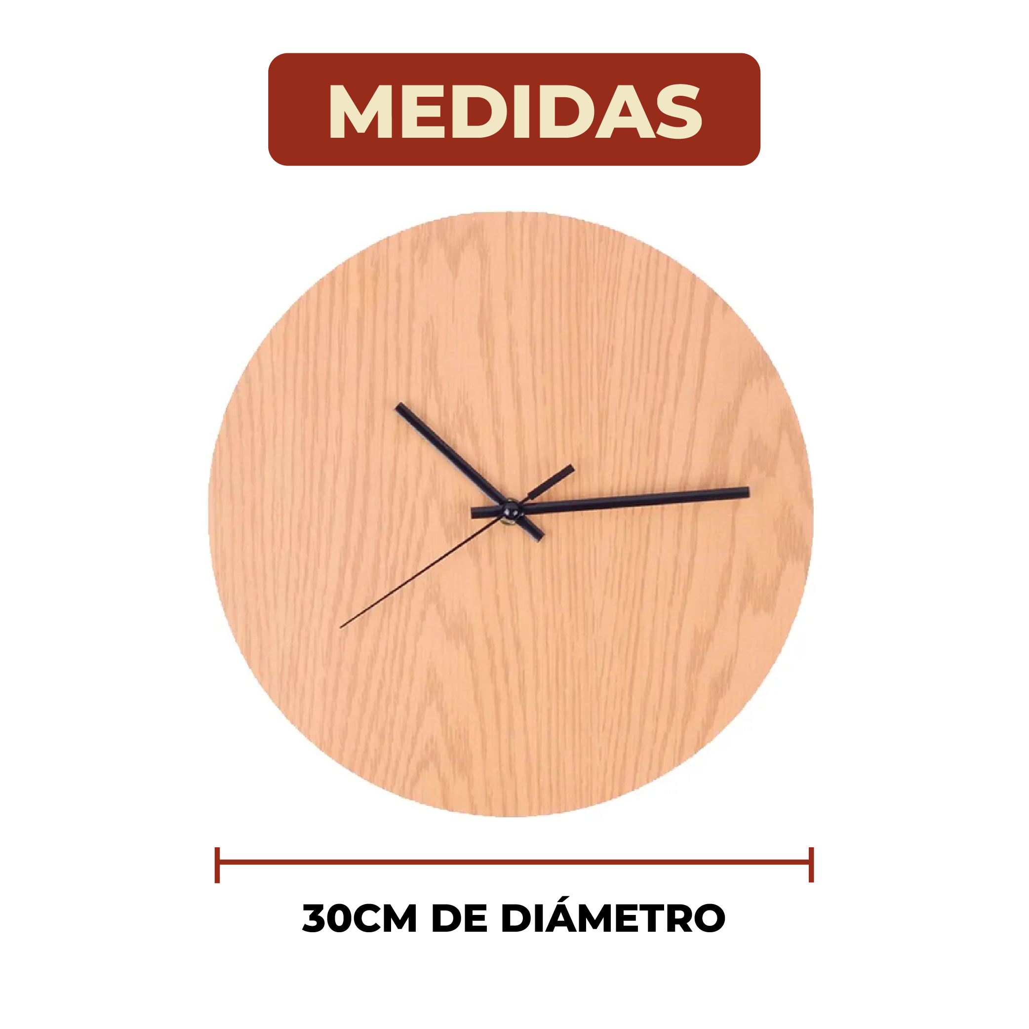 Foto 8 pulgar | Reloj De Pared Vintage Silencioso Café