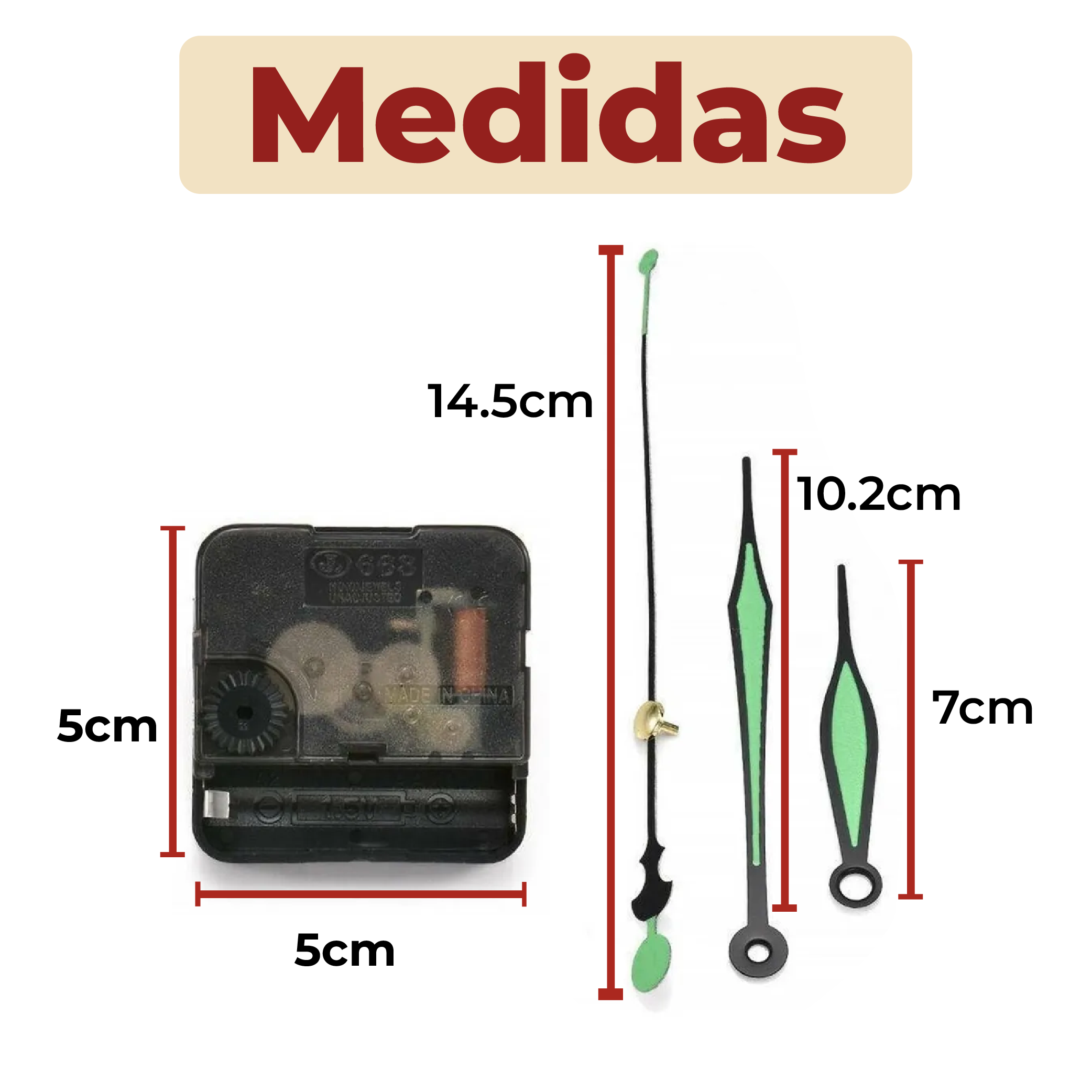 Foto 9 pulgar | Mecanismo Para Reloj De Pared Silencioso Con Movimiento De Cuarzo