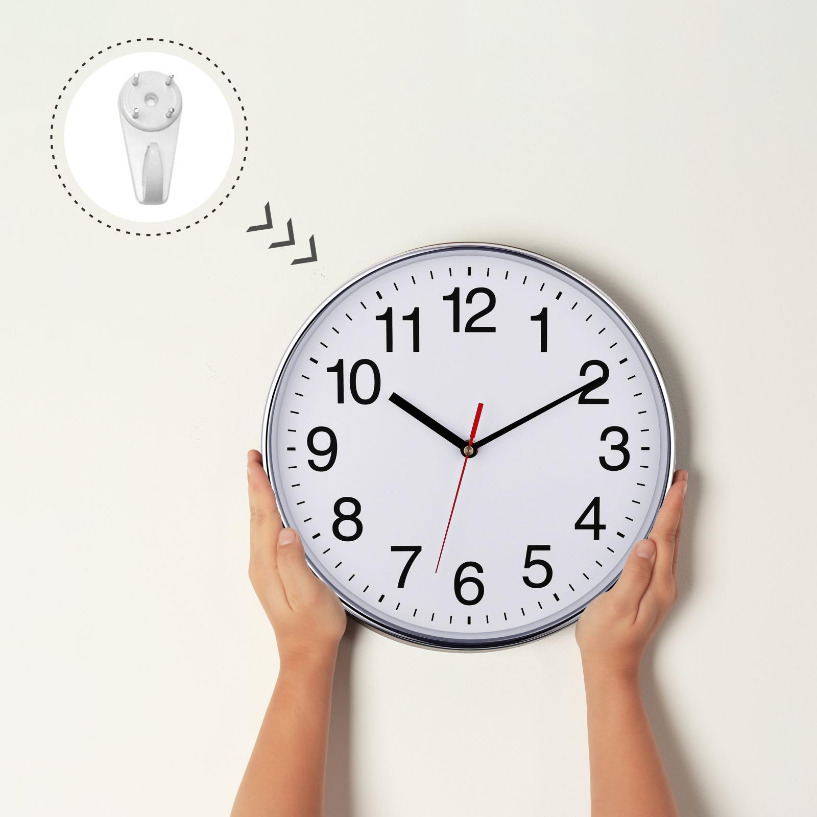 Foto 7 pulgar | Reloj De Pared Plumeet Silent De 30 Cm, Cuarzo, No Hace Tictac, Negro - Venta Internacional.