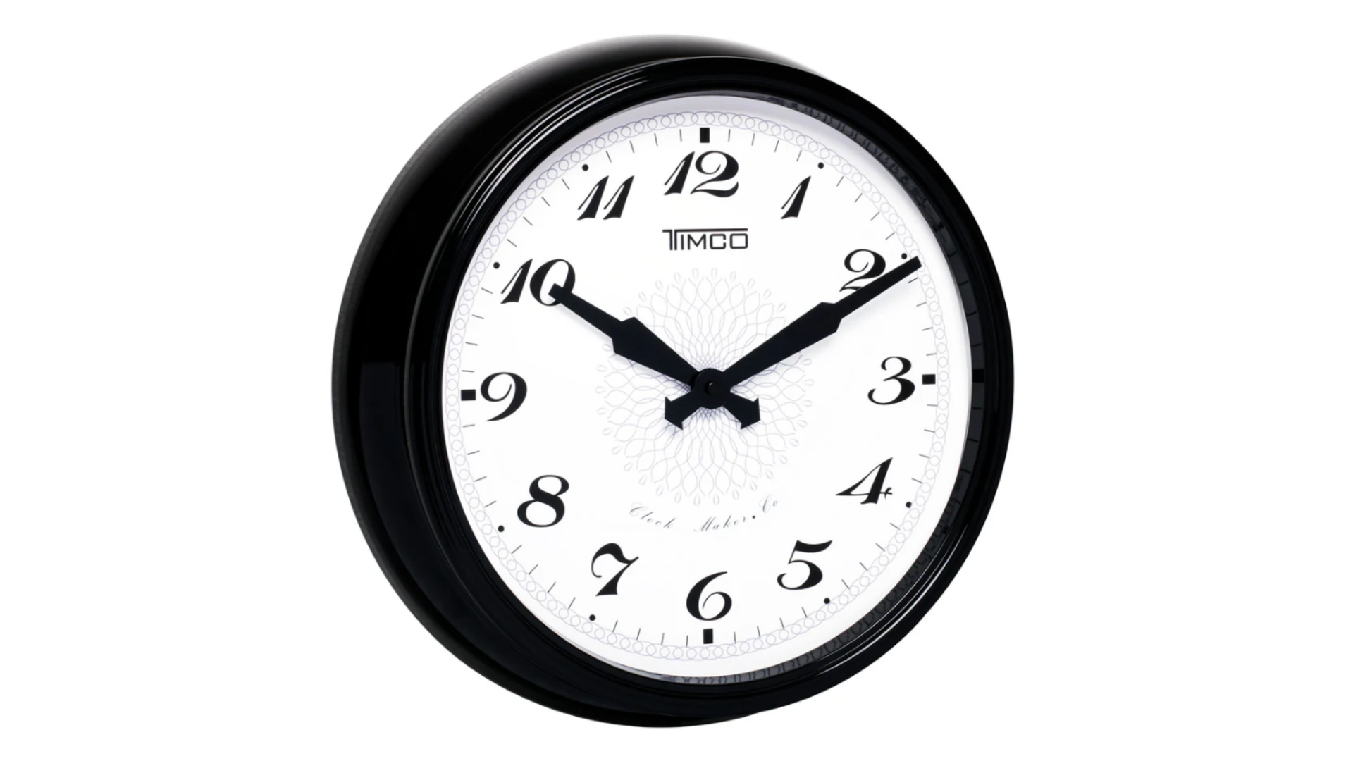 Foto 2 pulgar | Reloj de Pared Contemporáneo Timco HYW118N Marco de Aluminio y Vidrio