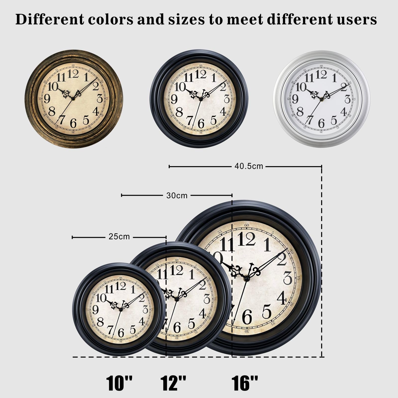 Foto 4 pulgar | Reloj De Pared Plumeet Extra Grande, Retro, 40 Cm, Negro - Venta Internacional.