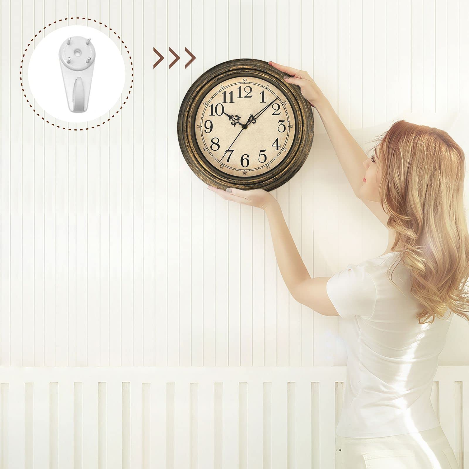 Foto 5 | Reloj De Pared Plumeet, Extra Grande, Retro, 40 Cm, No Hace Tictac - Venta Internacional.