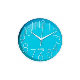 Foto 1 | Reloj Mural Decorativo De Pared De 25 Cm, Redondo, Color Turquesa Silencioso - Venta Internacional.