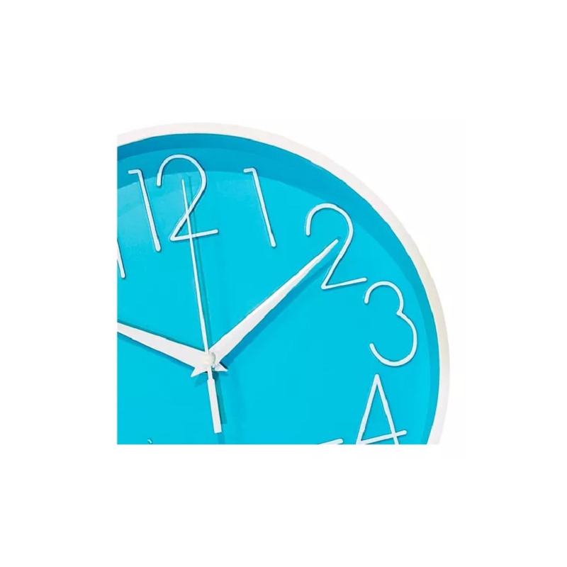 Foto 3 pulgar | Reloj Mural Decorativo De Pared De 25 Cm, Redondo, Color Turquesa Silencioso - Venta Internacional.