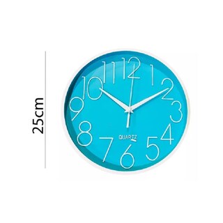 Foto 3 | Reloj Mural Decorativo De Pared De 25 Cm, Redondo, Color Turquesa Silencioso - Venta Internacional.