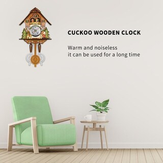 Foto 2 | Reloj de Pared Vintage de Madera con Forma de Campana de Cuco Estilo Escandinavo - Venta Internacional