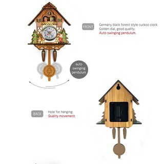 Foto 3 | Reloj de Pared Vintage de Madera con Forma de Campana de Cuco Estilo Escandinavo - Venta Internacional