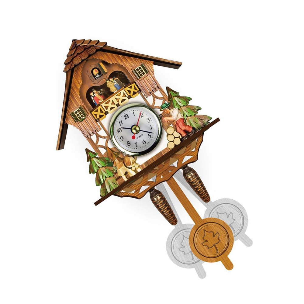 Foto 7 pulgar | Reloj de Pared Vintage de Madera con Forma de Campana de Cuco Estilo Escandinavo - Venta Internacional