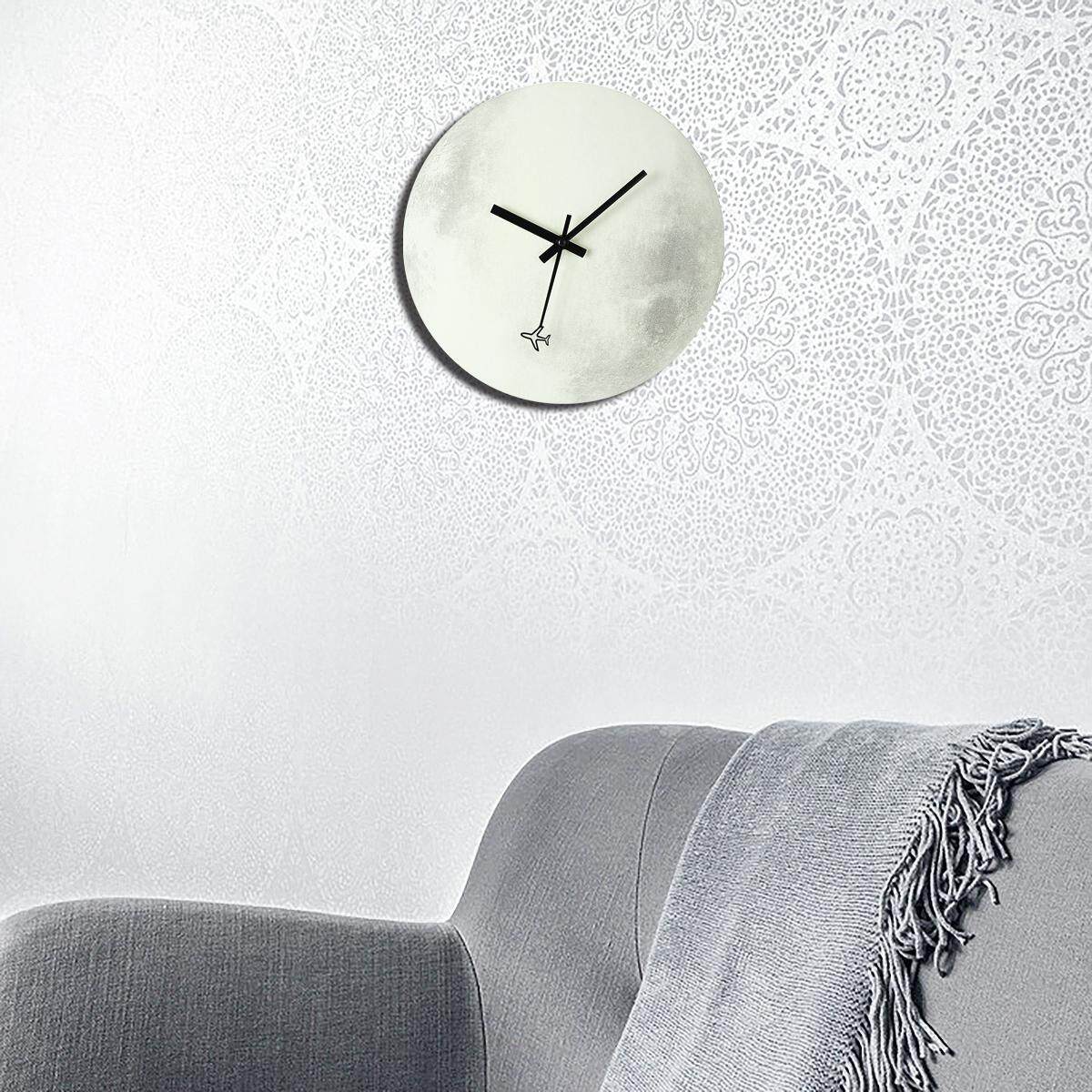 Foto 5 pulgar | Reloj de Pared Luna Luminosa de Madera 30 cm -  Venta Internacional