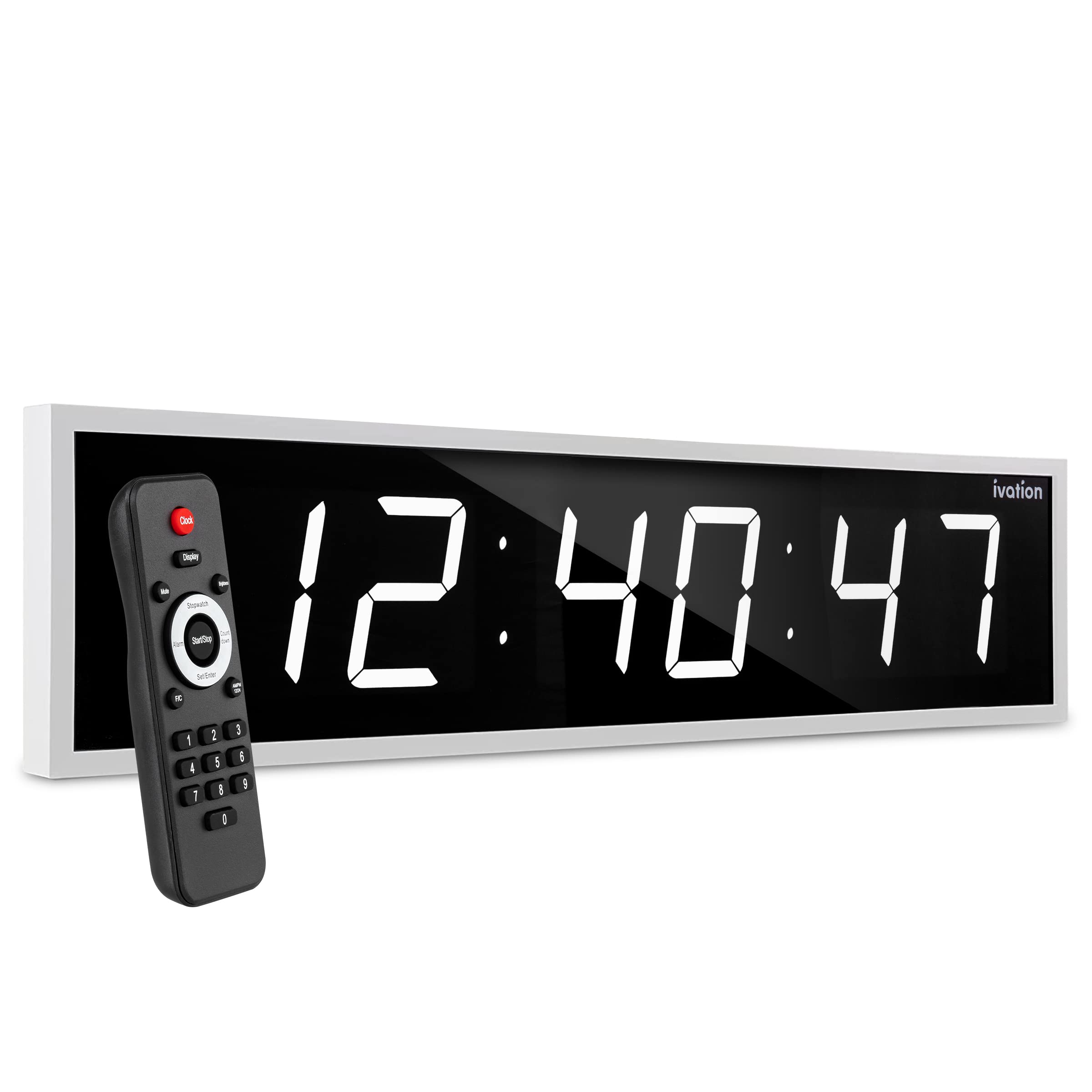 Reloj Led Ivation Huge De 122 Cm Con Cronómetro Y Alarmas, Color Rojo - Venta Internacional.