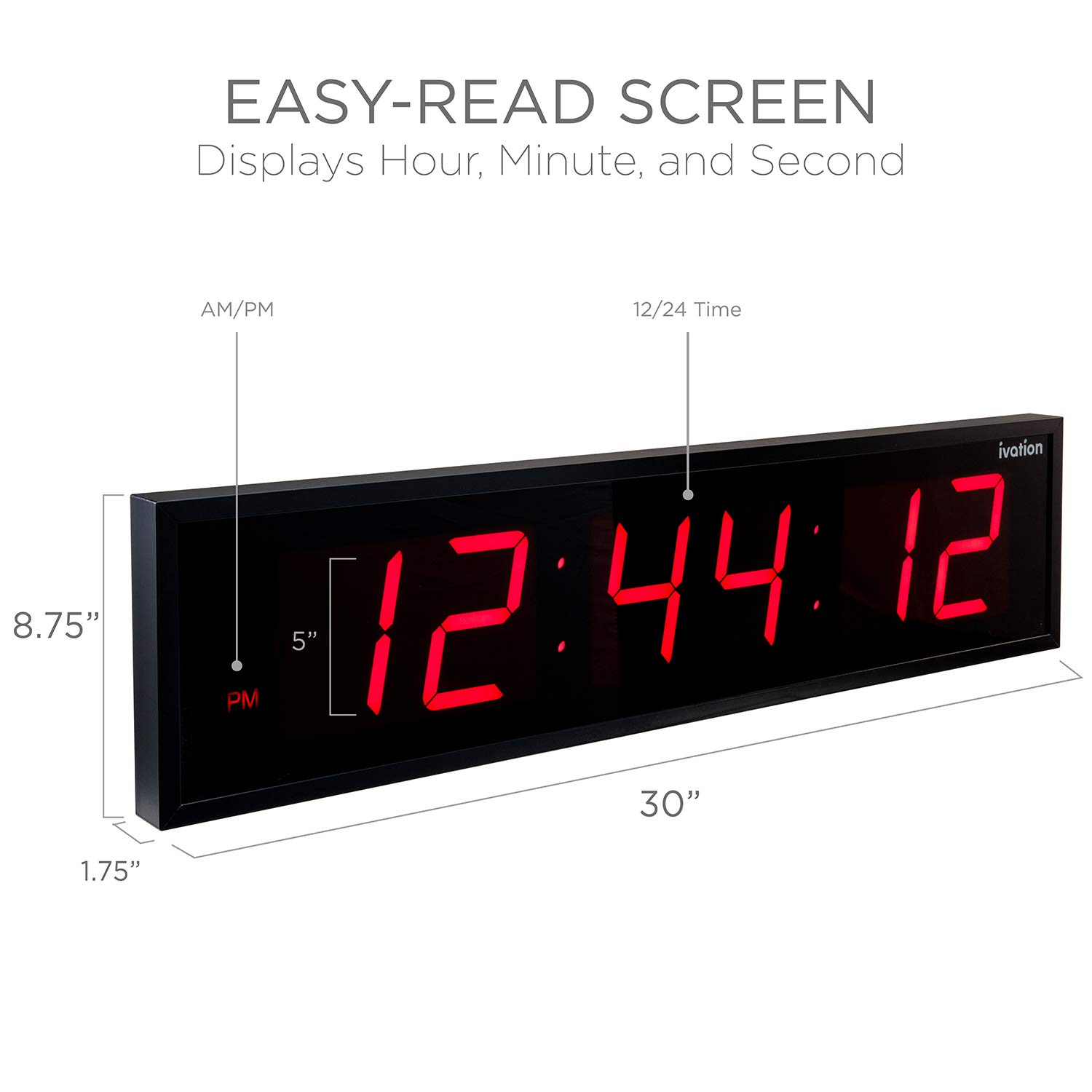 Foto 3 pulgar | Reloj Led Digital Ivation, Enorme, De Gran Tamaño, 76 Cm, Azul - Venta Internacional.